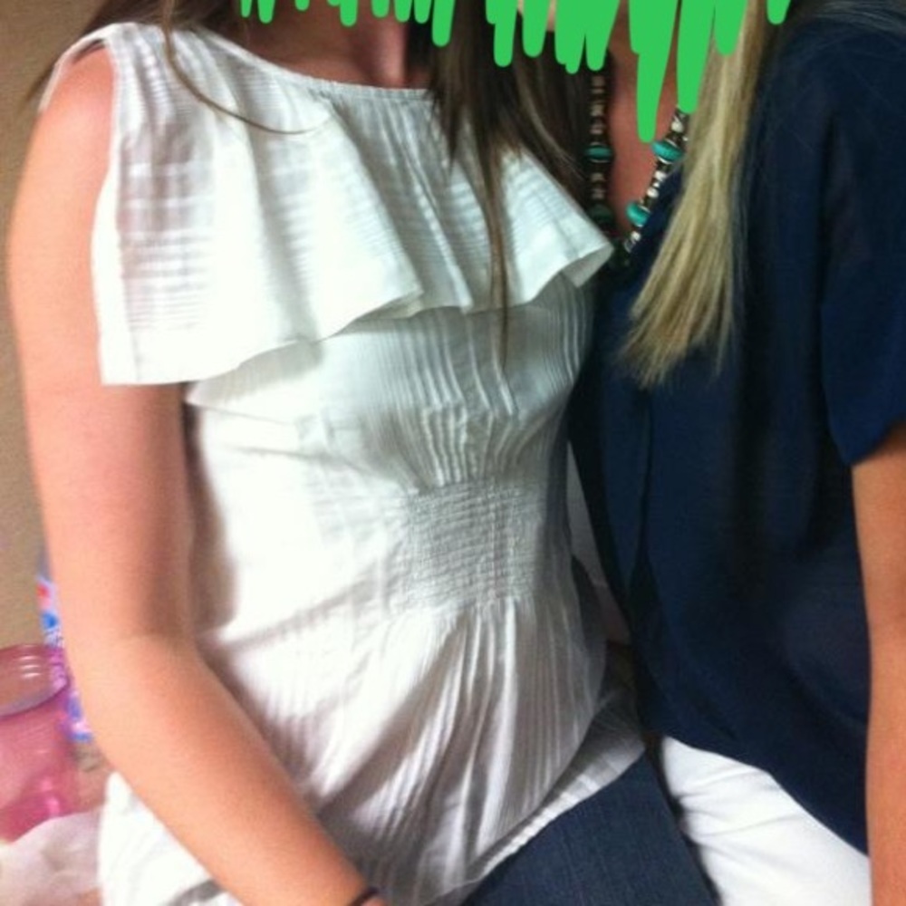 BCBG White Blouse Top